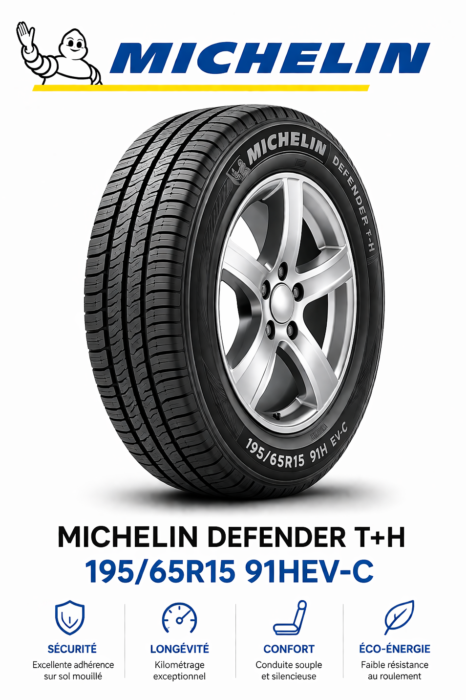 195/65R15 MICHELIN DEFENDER T+H 91H