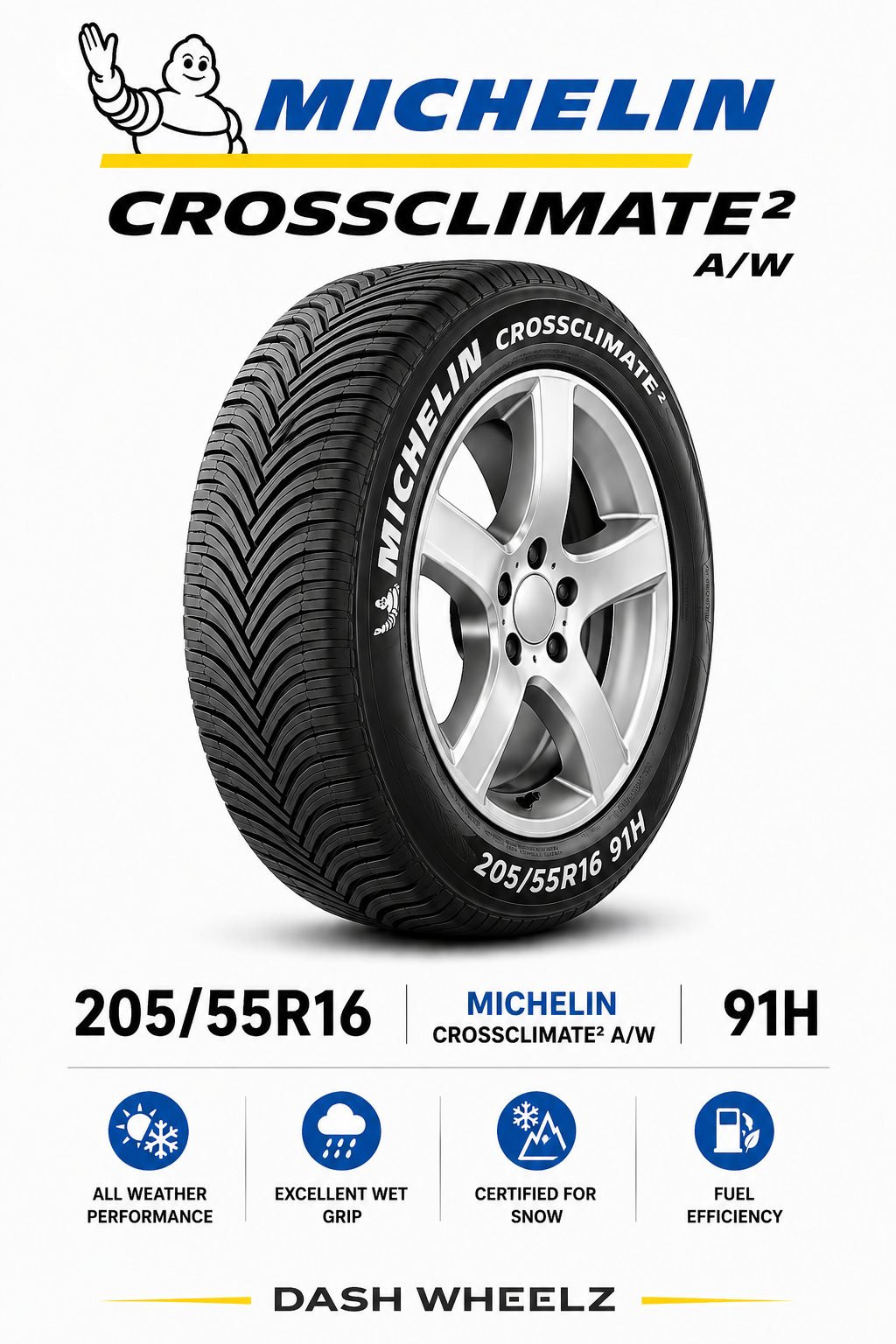 205/55R16 MICHELIN CROSSCLIMATE2 A/W 91H