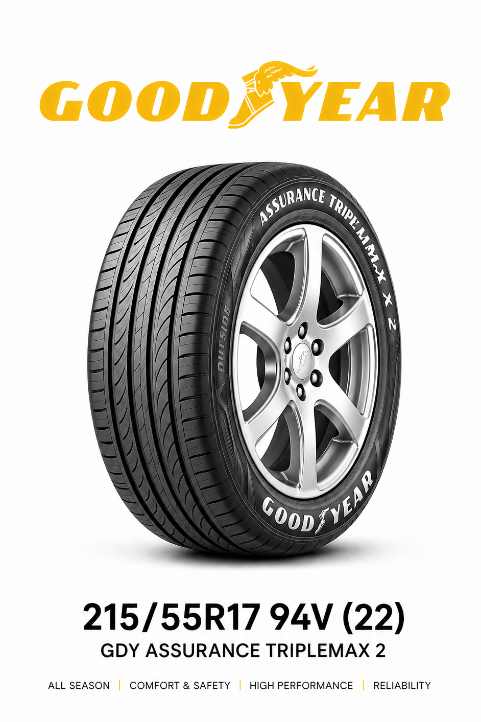 215/55R17 GOODYEAR ASSURANCE TRIPLEMAX 2 94V