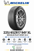 225/45ZR17 MICHELIN PILOT SPORT AS 4 94Y XL