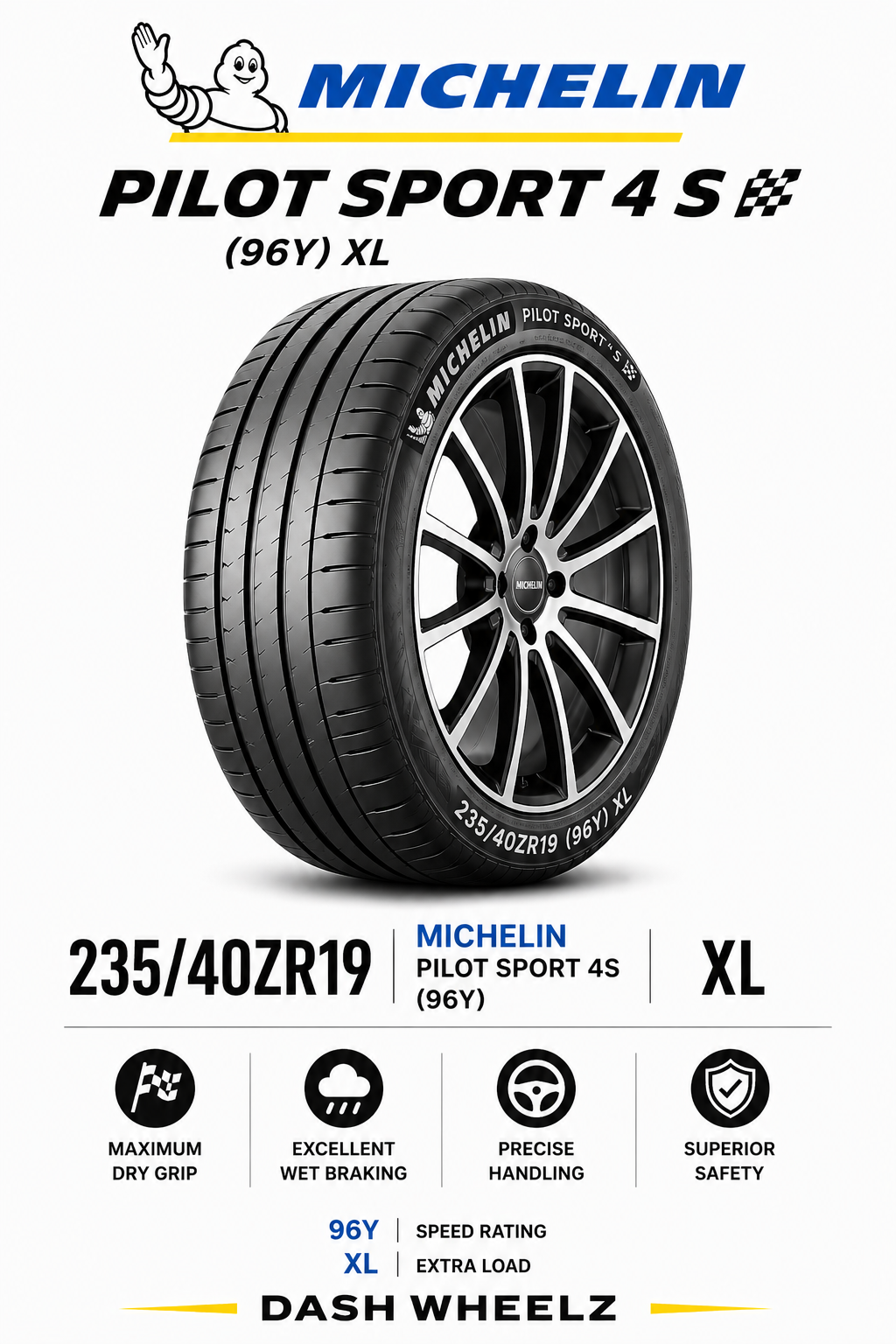 235/40ZR19 MICHELIN PILOT SPORT 4S (96Y) XL