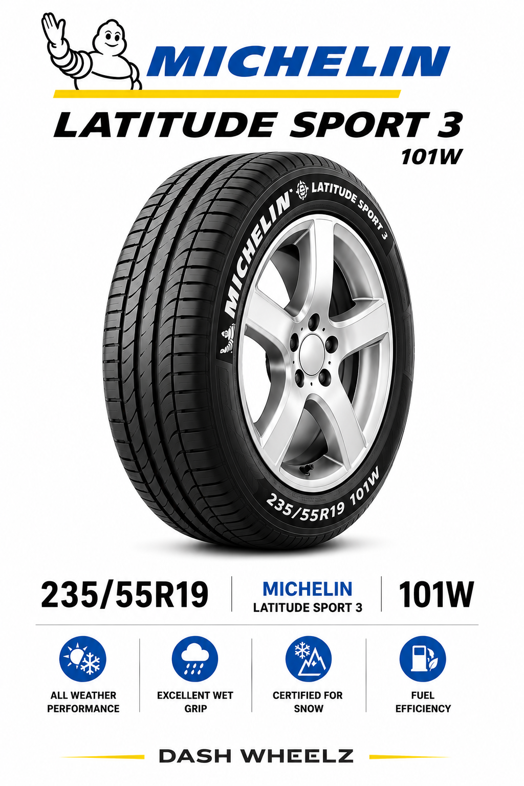 235/55R19 MICHELIN LATITUDE SPORT 3 101W