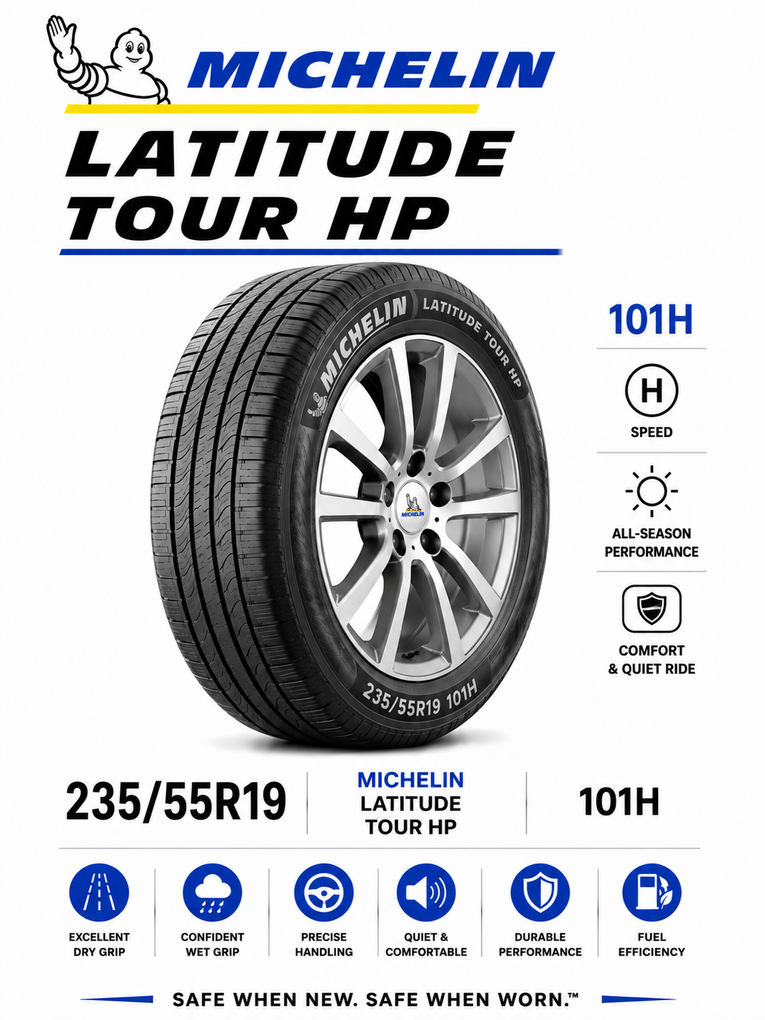 235/55R19 MICHELIN LATITUDE TOUR HP 101H