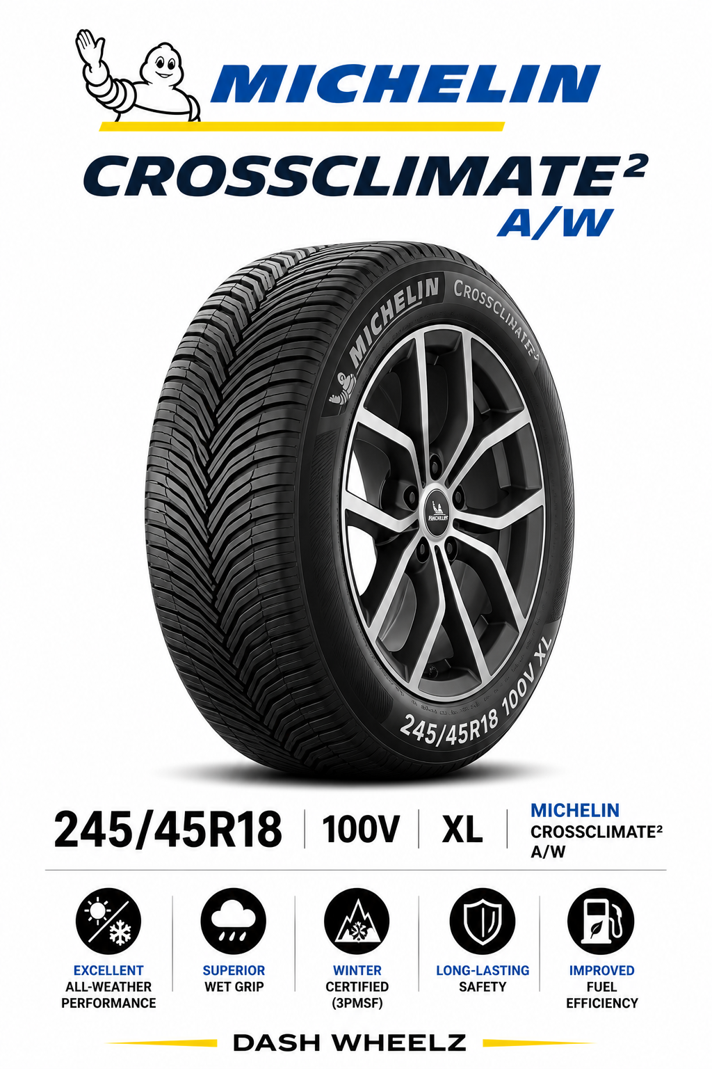 245/45R18 MICHELIN CROSSCLIMATE2 A/W 100V XL