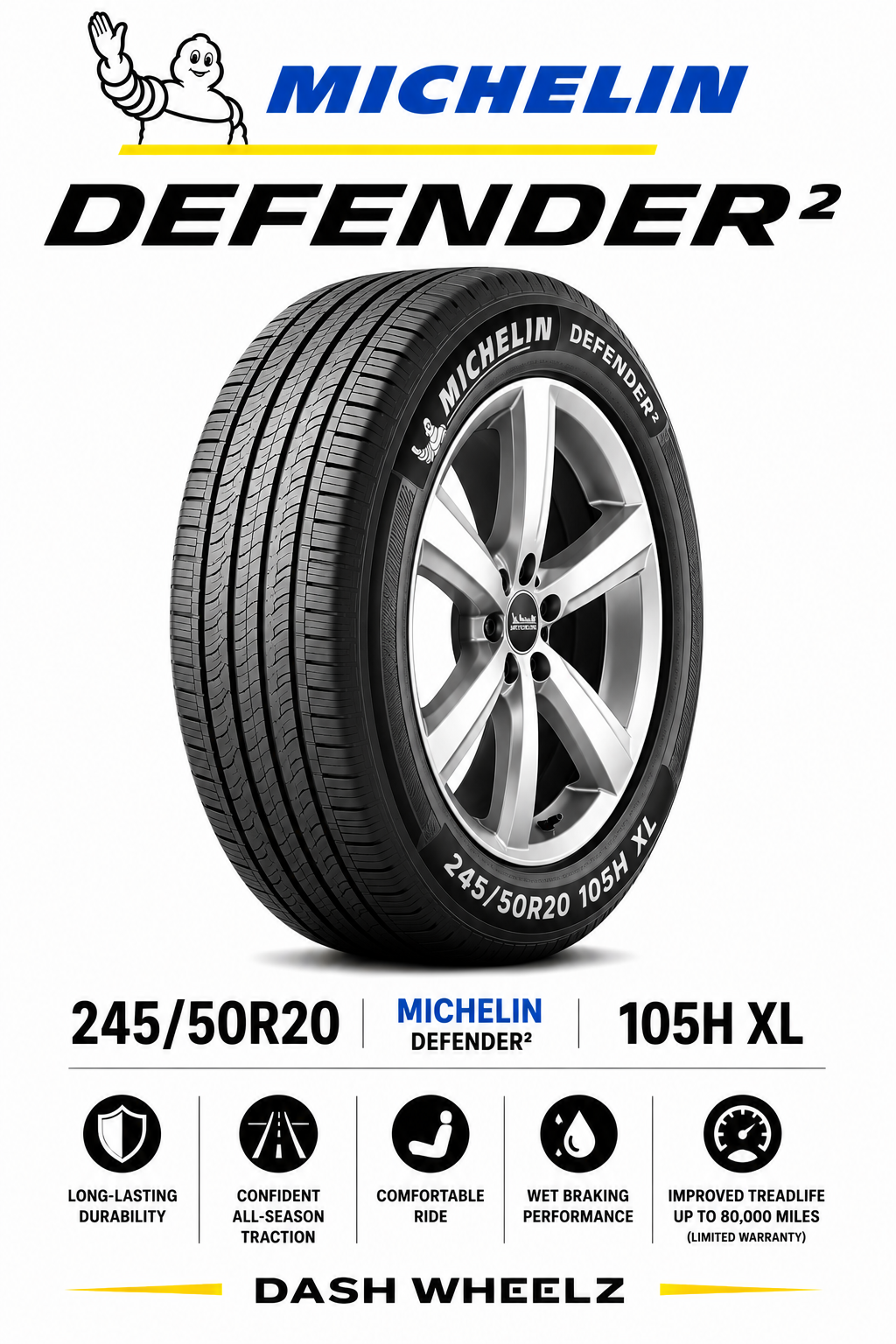 245/50R20 MICHELIN DEFENDER2 105H XL