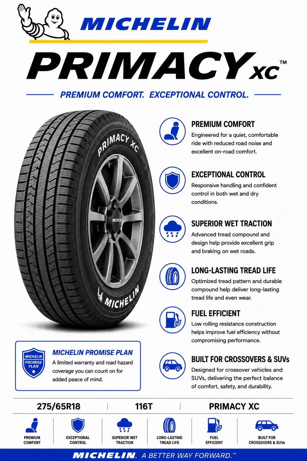 275/65R18 MICHELIN PRIMACY XC 116T