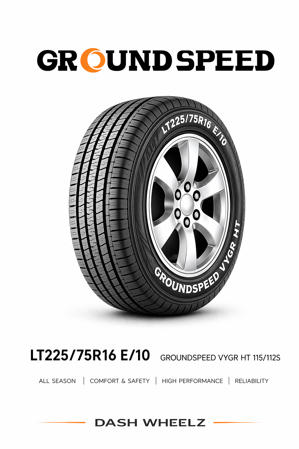 LT225/75R16 GROUNDSPEED VOYAGER HT E/10 115/112S