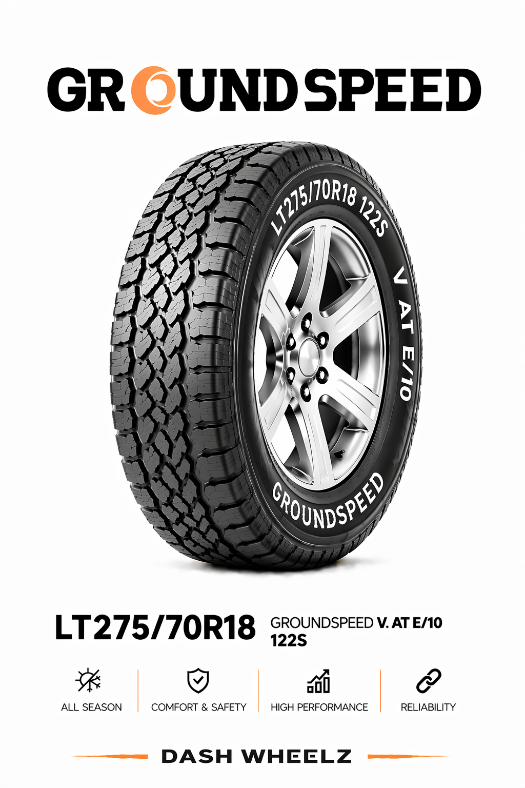 LT275/70R18 GROUNDSPEED VOYAGER A/T E/10 122S